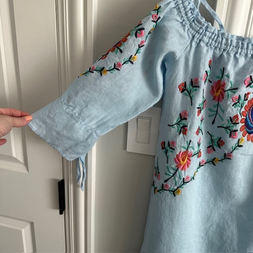 100% Linen Philosophy Republic Clothing Embroidered Dress Size: Small - Picture 6 of 11